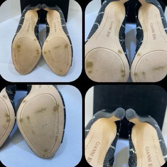 Gianni Bini Snakeskin Leather Peep Toe Ankle Bootie Stiletto Heel 7 - Picture 15 of 15